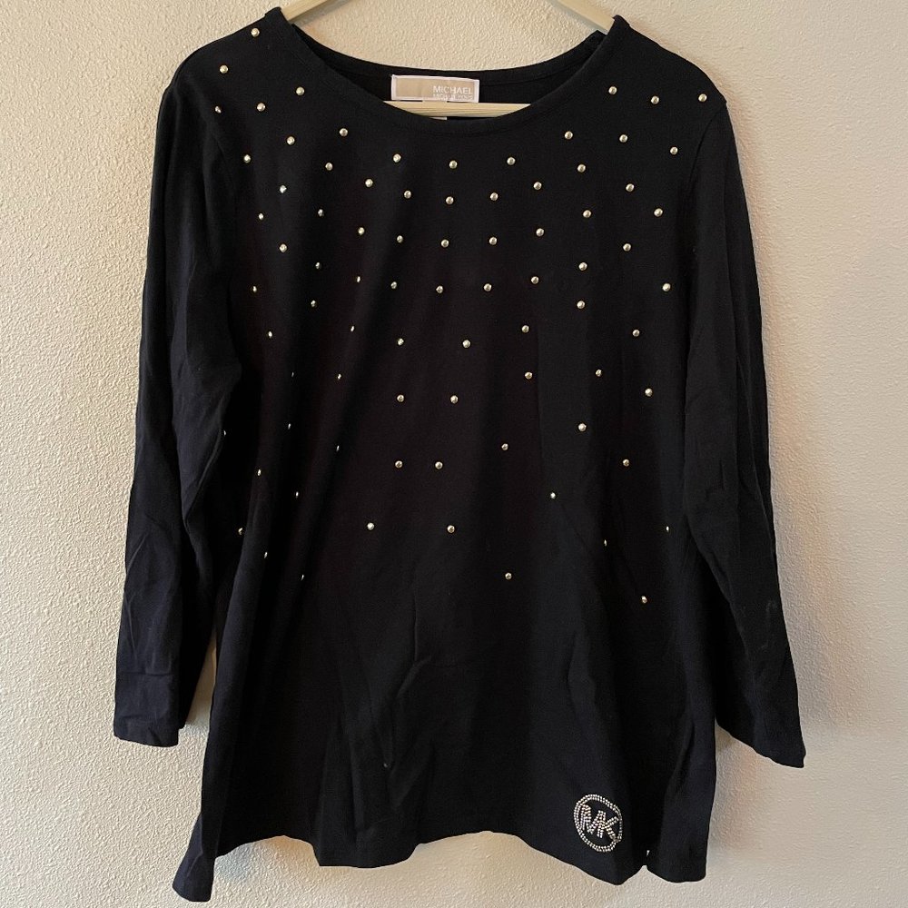 Michael Kors | Black Long Sleeve w/ Gold Studs